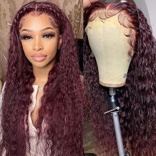 Burgundy orders water wave wig